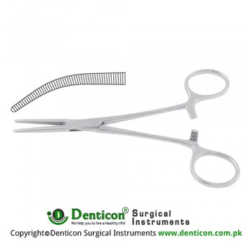 Crile Haemostatic Forcep Curved - 1 x 2 Teeth Stainless Steel, 14 cm - 5 1/2"